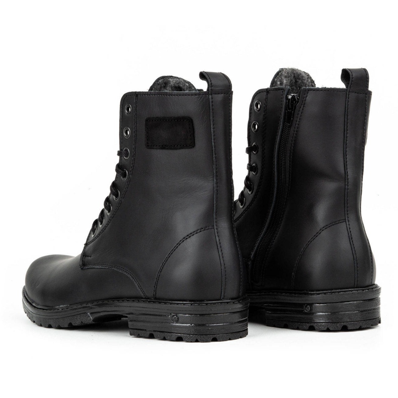 Polbut Botas Chelsea militares masculinas de couro polonês 2118S, pretas preto 4
