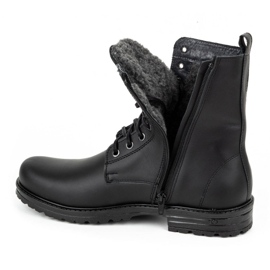 Polbut Botas Chelsea militares masculinas de couro polonês 2118S, pretas preto 1