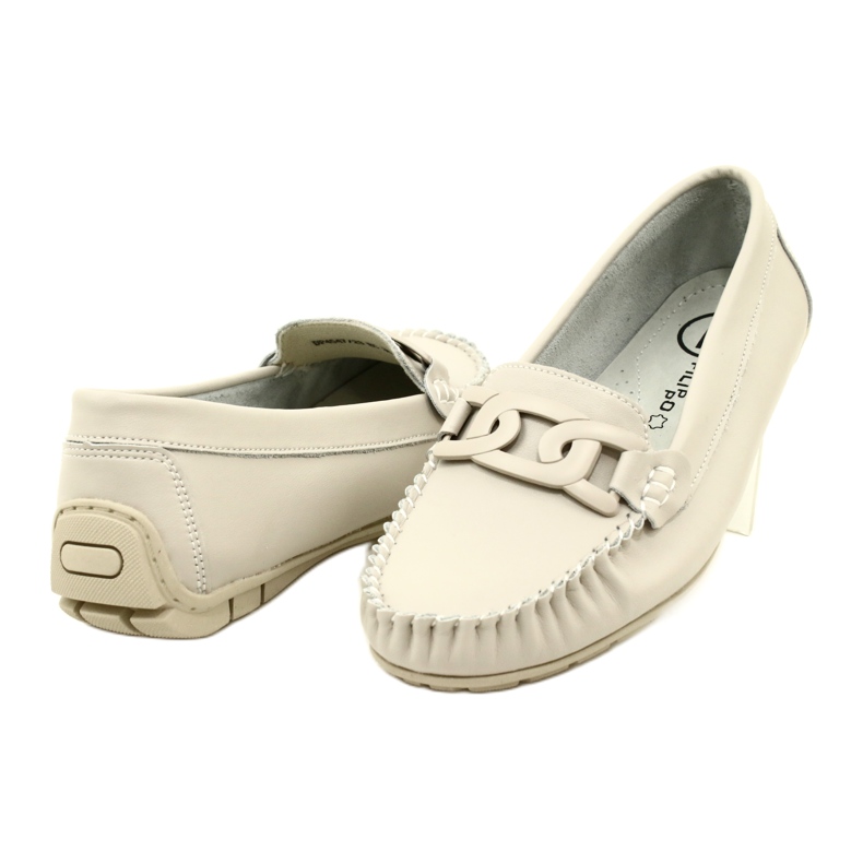 Mocassim feminino de couro Filippo DP4547 bege 9