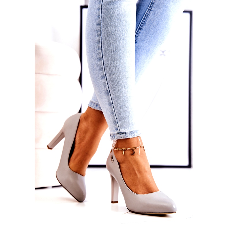 Sapatos femininos de salto alto Gray Sergio Leone Campbell cinza 2