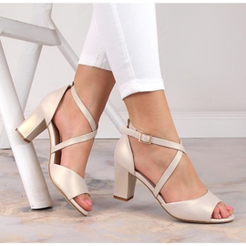 Sandálias de mulher pérola bege no posto Sergio Leone SK862 2