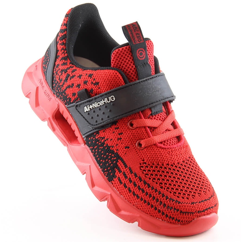 Atletico Calçado desportivo infantil com velcro vermelho B91230217 preto 1 Atletico Calçado desportivo infantil com velcro vermelho B91230217 preto 1