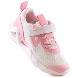 Atletico Sapatos desportivos para menina com velcro branco e rosa AbcKids B022302001 1
