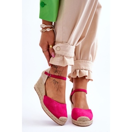 Sandálias de cunha de camurça Cammer fúcsia rosa 1