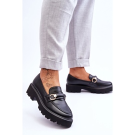 Mocassins femininos de couro preto Camerin 2