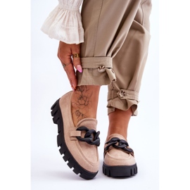 Vinceza Mocassim feminino plataforma de camurça bege Bennett preto 1