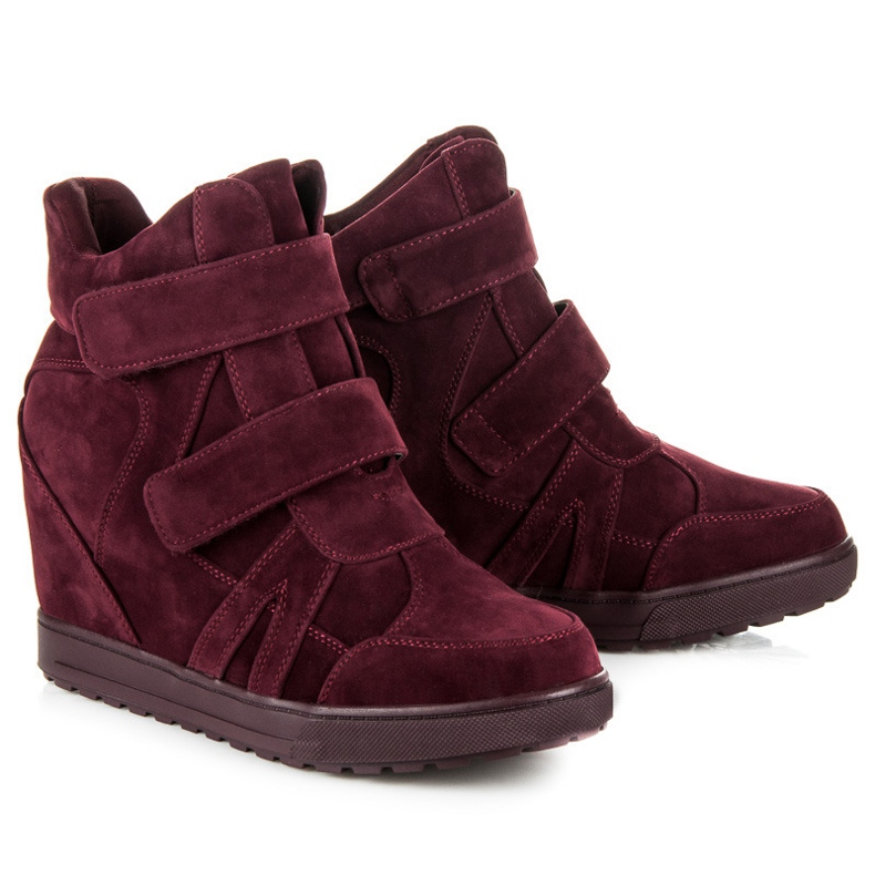 J. Star Tênis de camurça com velcro vermelho 1