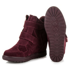 J. Star Tênis de camurça com velcro vermelho 2