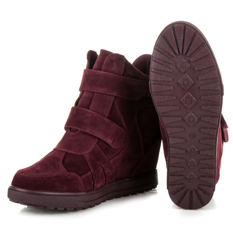 J. Star Tênis de camurça com velcro vermelho 2