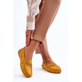 FJ1 Mocassins de camurça com ornamento amarelo Eleina 2