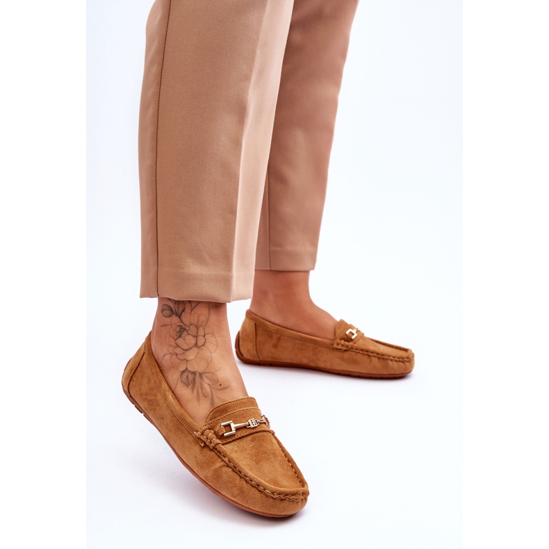 Mocassins de camurça com ornamento Eleina marrom castanho 2
