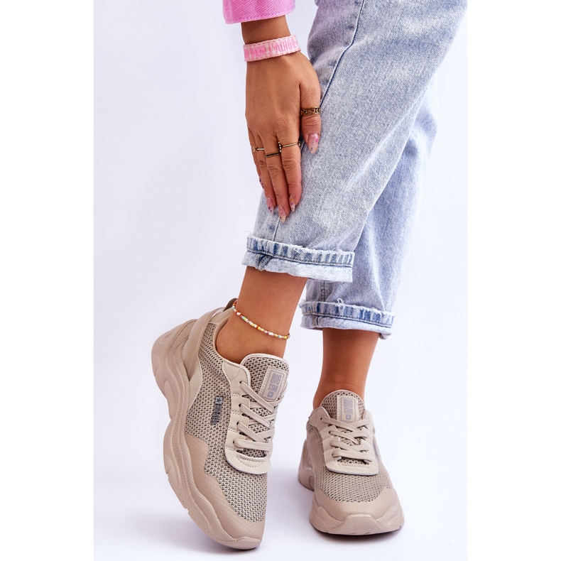 Tênis esportivo feminino com sistema de espuma viscoelástica Big Star tecido LL274A066 bege 1 Tênis esportivo feminino com sistema de espuma viscoelástica Big Star tecido LL274A066 bege 1