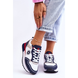 Tênis feminino sistema de espuma viscoelástica Big Star LL274538 branco-azul marinho 1