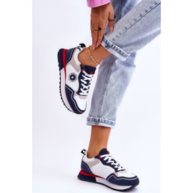 Tênis feminino sistema de espuma viscoelástica Big Star LL274538 branco-azul marinho 2