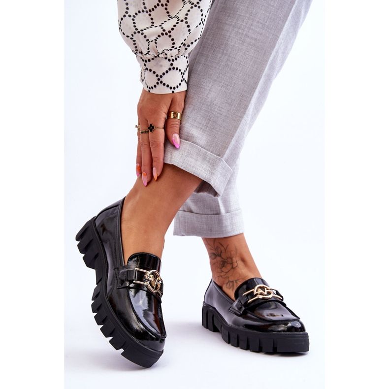 Vinceza Mocassim feminino laqueado preto Sanvi 2