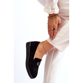 Vinceza Mocassim feminino de camurça com cano baixo sintético preto 2