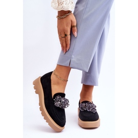 Vinceza Mocassins de camurça da moda com demeris preto com cristais 1 Vinceza Mocassins de camurça da moda com demeris preto com cristais 1