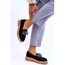 Vinceza Mocassins de camurça da moda com demeris preto com cristais 2 Vinceza Mocassins de camurça da moda com demeris preto com cristais 2