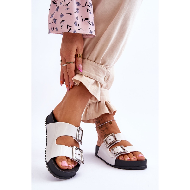 Chinelos lisos femininos ZAXY HH285159 branco 2