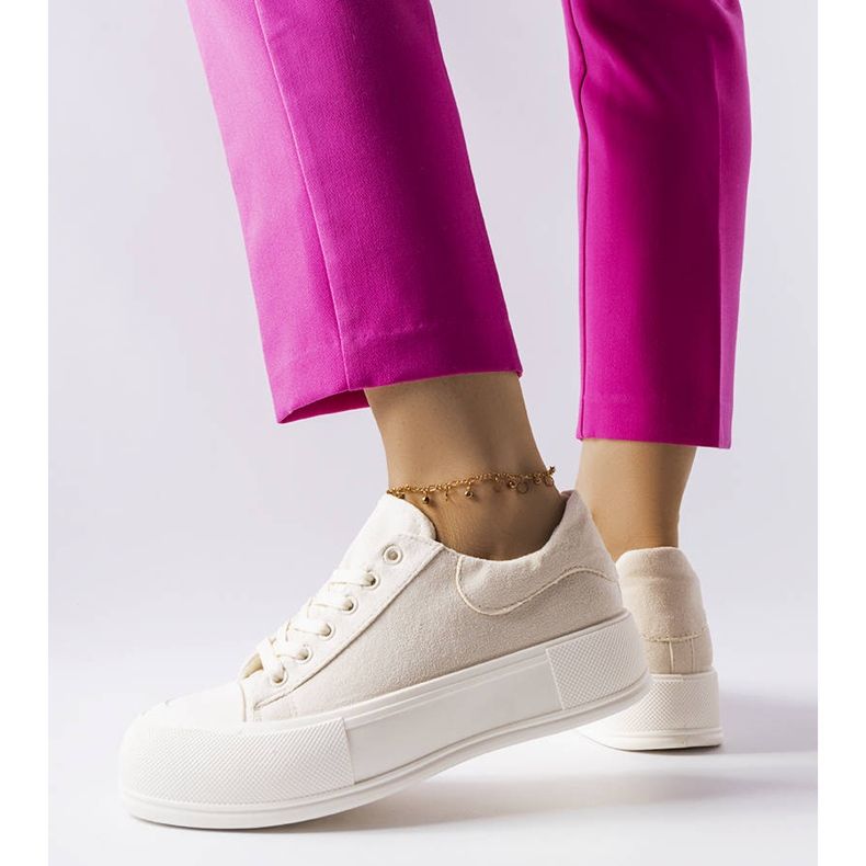 BM Tênis plataforma bege Agathe. 1