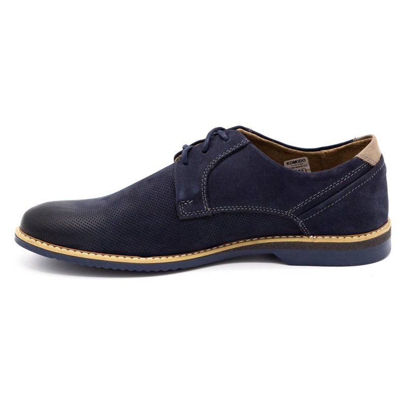 KOMODO Sapatos masculinos casuais de couro 859L azul marinho 1