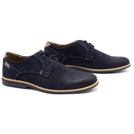 KOMODO Sapatos masculinos casuais de couro 859L azul marinho 2