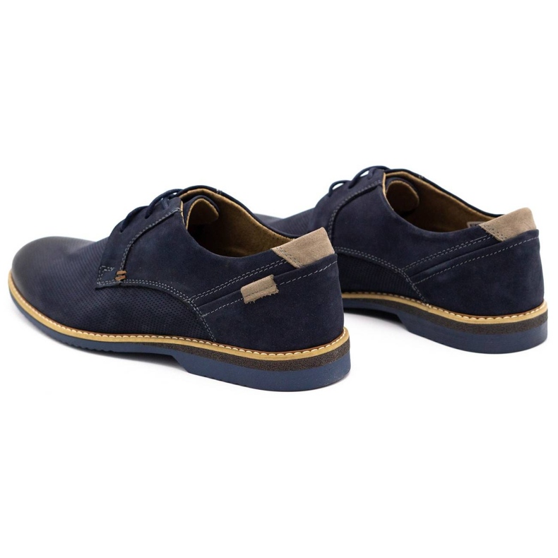KOMODO Sapatos masculinos casuais de couro 859L azul marinho 4