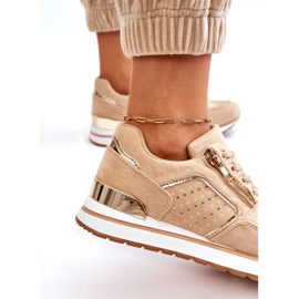 Marquiiz Adrea sapatos esportivos femininos com zíper decorativo bege 3