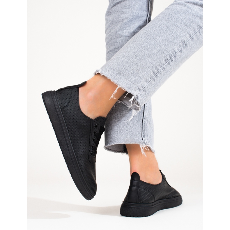 Ténis Shelovet de mulher Openwork pretos 2