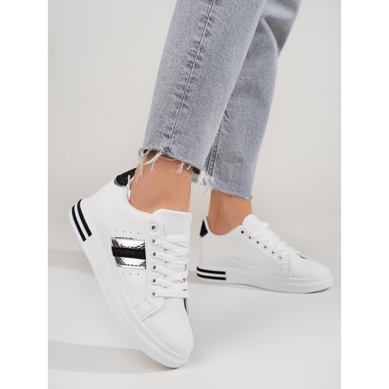 Sapatilhas de mulher Shelovet em plataforma alta branca branco 1