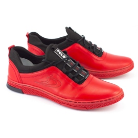 Polbut Sapatos casuais de couro masculino K24 vermelho 1