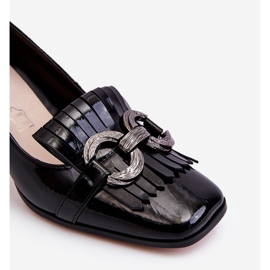 S.Barski Escarpins confortáveis ​​de couro envernizado Mercy preto 1