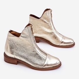 Botas de couro com zíper Nicole 2785/007 dourado 1