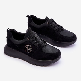 Vinceza Sapatos esportivos femininos com plataforma preto Aisha 1