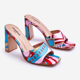 FS1 Chinelos femininos com salto estampado azul Adelise bege vermelho rosa 1 FS1 Chinelos femininos com salto estampado azul Adelise bege vermelho rosa 1