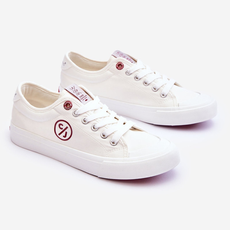 Cross Jeans Tênis feminino de tecido jeans cruzado LL2R4043 branco 1
