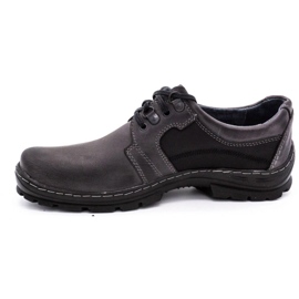 Polbut Sapatos masculinos de couro cinza K19 1
