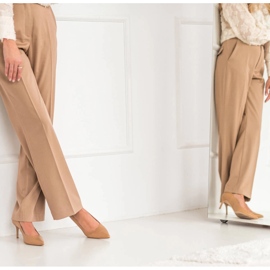 Marco Shoes Salto de couro napa bege 1