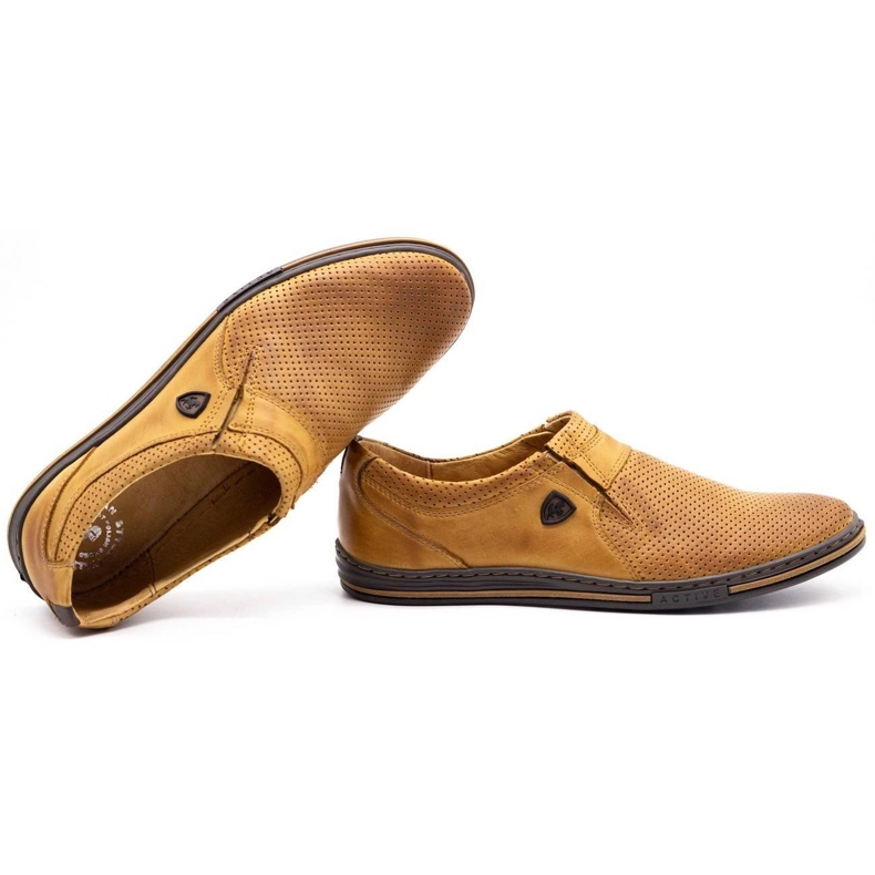 Polbut Sapatos masculinos de couro 362 por vermelho multicolorido laranja 1