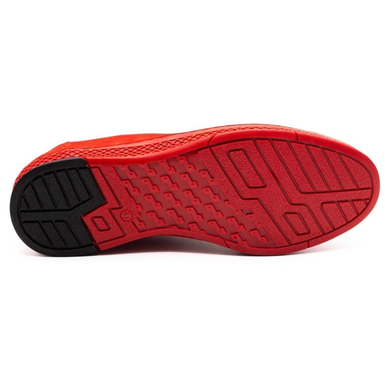 Polbut Sapatos casuais masculinos de couro K24 vermelho nobuck 1