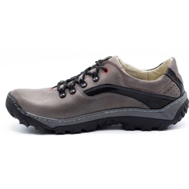 Olivier Sapatos de trekking masculinos 268K pretos cinza 1