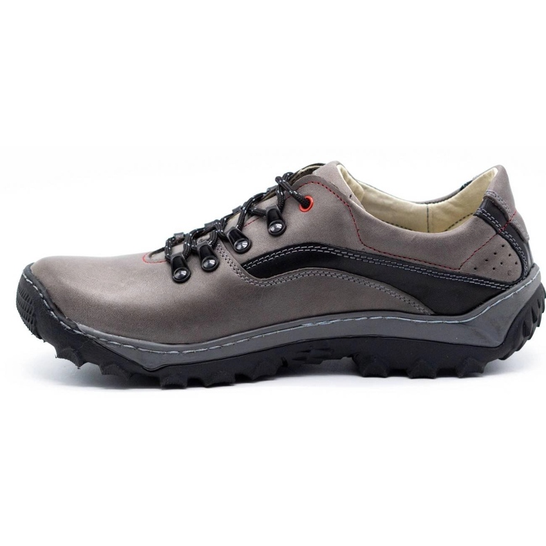 Olivier Sapatos de trekking masculinos 268K pretos cinza 1