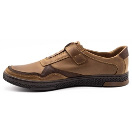 Polbut Sapatos casuais masculinos de couro 2102 marrom 1