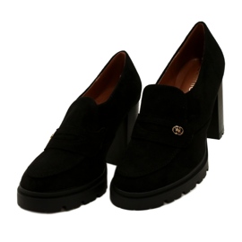 Evento Mocassins da moda na plataforma e barra preta preto 3