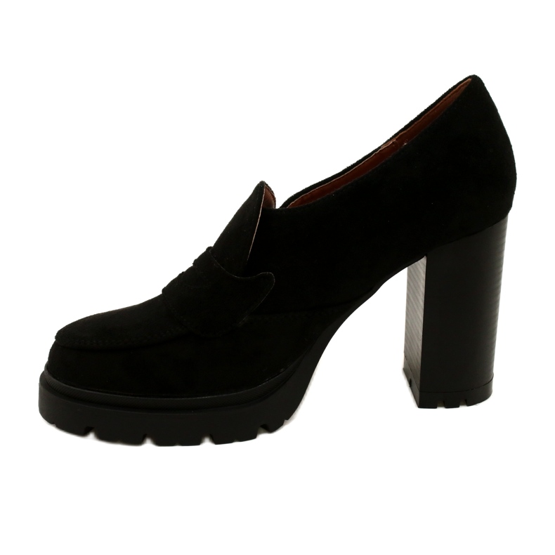 Evento Mocassins da moda na plataforma e barra preta preto 2