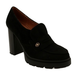 Evento Mocassins da moda na plataforma e barra preta preto 1