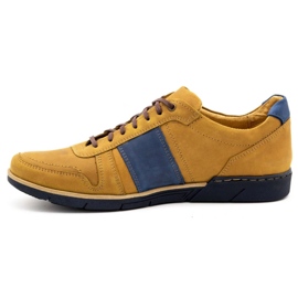 Polbut Sapatos casuais de couro masculino 2113 vermelho multicolorido amarelo 1