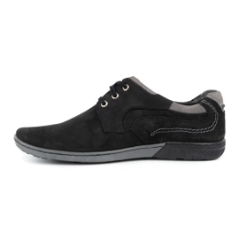 KOMODO Sapatos casuais de couro masculino 861L preto 1