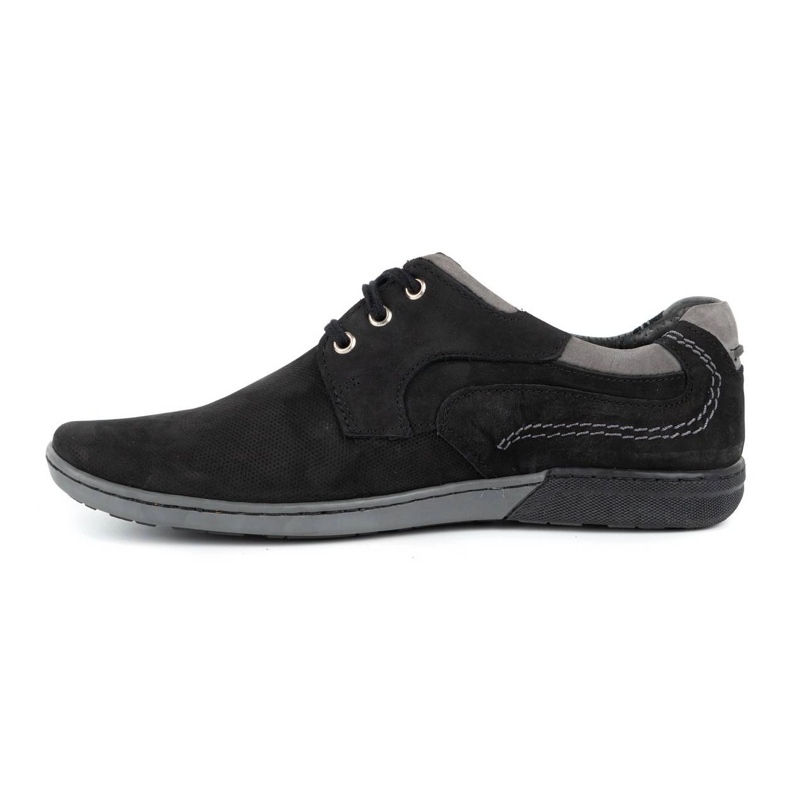 KOMODO Sapatos casuais de couro masculino 861L preto 1