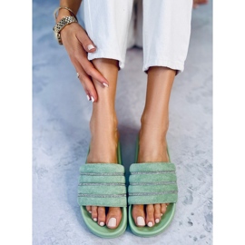 BM Slides de strass Lynne Green verde 2